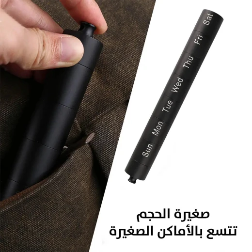 Portable Aluminum Alloy Daily Pill Organizer - Cylindrical Design - Image 4