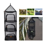 Camping Hanging Mesh Shelves, 4-Tier Portable Storage Organizer for Camping Gear and Outdoor Essentials