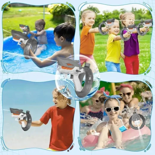 Shark Water Spray Bracelet for Kids, Fun Summer Outdoor Toy, Refillable & Easy to Use, Safe, Durable Water Blaster Wristband for Beach, Pool & Backyard Play - Image 13