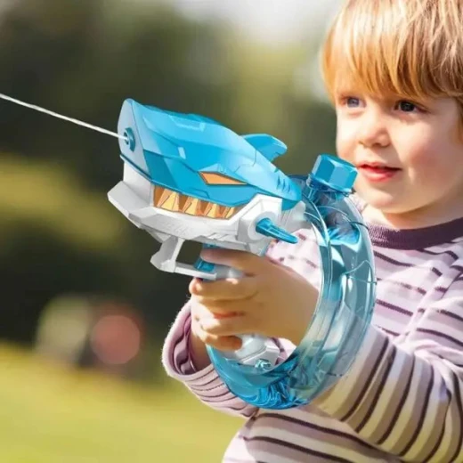 Shark Water Spray Bracelet for Kids, Fun Summer Outdoor Toy, Refillable & Easy to Use, Safe, Durable Water Blaster Wristband for Beach, Pool & Backyard Play - Image 2