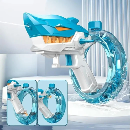 Shark Water Spray Bracelet for Kids, Fun Summer Outdoor Toy, Refillable & Easy to Use, Safe, Durable Water Blaster Wristband for Beach, Pool & Backyard Play - Image 3