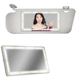 مرآة سيارة تعمل باللمس LED: مرآة زينة مضيئة لسيارتك