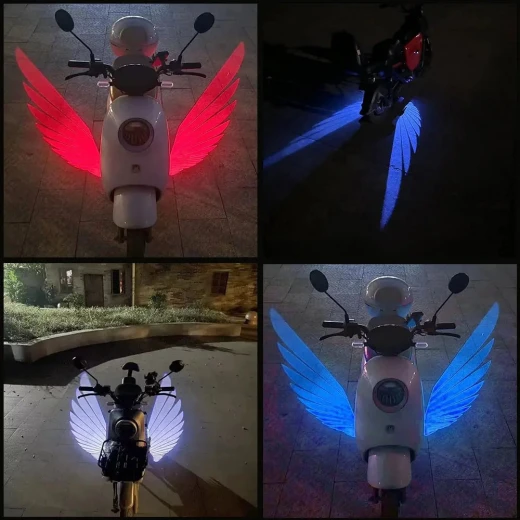 مصباح إسقاط جناح للدراجات النارية – ضوء LED بتصميم جناح أنيق لزيادة الرؤية والسلامة على الطريق - Image 4