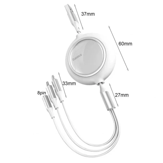 Retractable 3-in-1 Charging Cable, Universal Multi USB Cable for iPhone, Type-C & Micro USB, Tangle-Free, Portable Fast Charger for Travel & Daily Use - Image 10