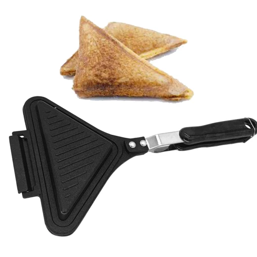 Gas Stovetop Triangle Toast Maker, Non-Stick Sandwich Press for Perfect Crispy Snacks & Quick Breakfasts, Easy to Use & Clean Gas Stovetop Triangle Toast Maker, Non-Stick Sandwich Press for Perfect Crispy Snacks & Quick Breakfasts, Easy to Use & Clean