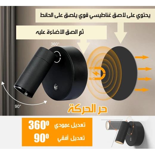 كشاف LED لاسلكي للاستخدام الداخلي, إضاءة موضعية قوية موفرة للطاقة تعمل بالبطارية, قابل للتركيب بدون أدوات للممرات، الخزائن، الرفوف أو الديكور الجداري - Image 6
