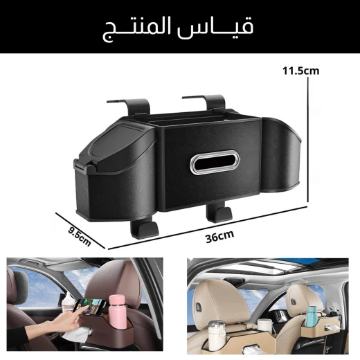 Car Seat Back Organizer, Universal Fit, Black Storage Solution with Multiple Pockets for Travel Essentials, Kids & Family Use - Image 7