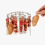 Meat Skewers with Base, Durable Stainless Steel Grill Skewers for BBQ & Grilling, Reusable & Easy to Clean