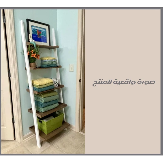 رف خشبي متين, وحدة رفوف متعددة الاستخدامات للمنزل والمكتب, سهلة التركيب بتشطيب خشبي طبيعي - Image 3