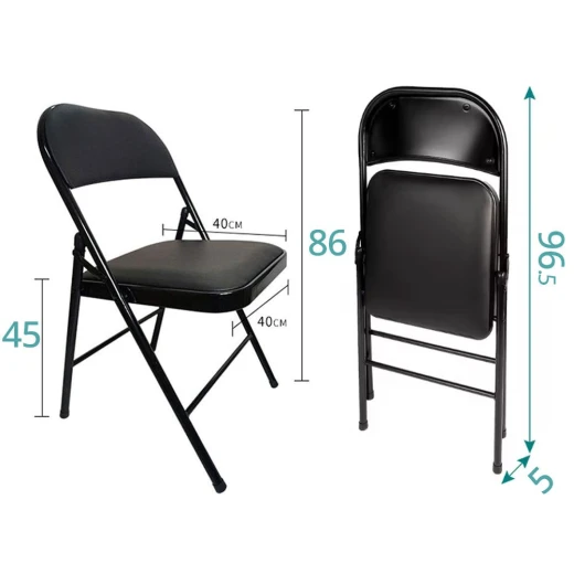 Folding Metal Chair, Durable & Comfortable Portable Seating with Padded Seat and Back, Lightweight and Easy to Store, Ideal for Indoor & Outdoor Use - Image 5