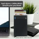 Large Metal Card Holder with Automatic Pop-Up, RFID Blocking Wallet, Slim & Stylish Aluminum Case for Credit Cards, Secure and Durable with Quick Access Design