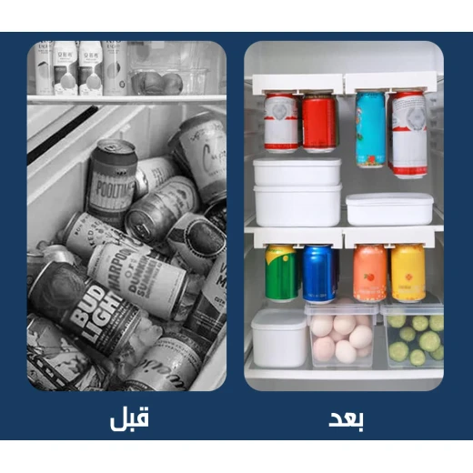 Refrigerator Can Storage Rack Organizer, Stackable, Holds 12 Cans, Clear - Image 4