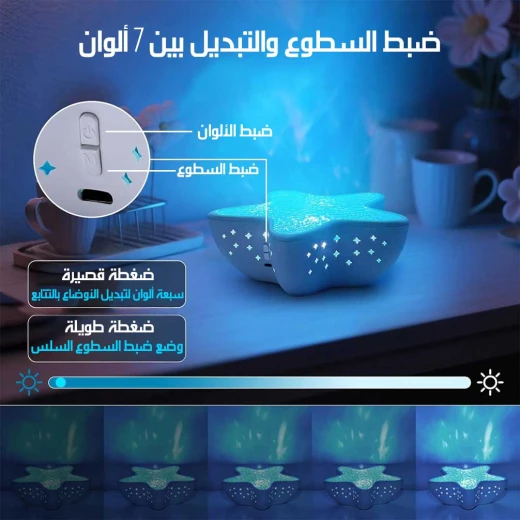 Ocean Wave Night Light Projector, Soothing Ambiance, Blue, White, 1 Unit - Image 4