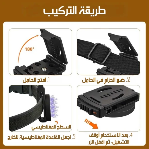 حزام أدوات متعدد الاستخدامات للفنيين LOCKINGMAGNI CLIP مشبك مغناطيسي أسود - Image 4
