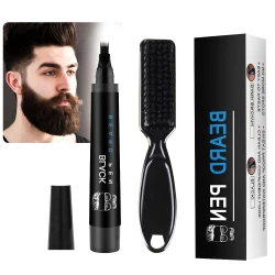 Beard Pen for Men, Natural Filling, Black, Long Lasting, Set of 1