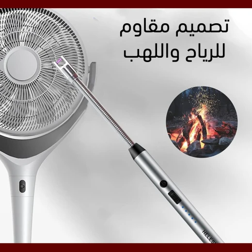 ولاعة قابلة لإعادة الشحن متعددة الاستخدامات برقبة مرنة قابلة للدوران 360 درجة للشمع والموقد والشواء والمطبخ والاستخدام الخارجي، أسود، 12 بوصة - Image 5