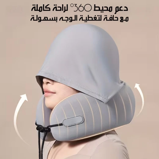 وسادة سفر للرقبة من ميموري فوم مع غطاء عملي، دعم مريح للرقبة في الطائرة والسيارة والقطار، توفر راحة فائقة واسترخاء، تتضمن حقيبة حمل صغيرة - Image 6