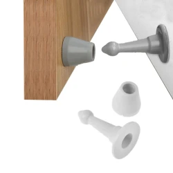 Silicone Door Stopper Wall Protector, Non Drilling, Black, Set of 2