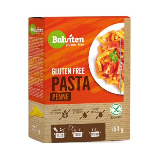 Balviten Gluten Free Penne Pasta 250g, Lactose Free, Corn Starch and Rice Flour Balviten Gluten Free Penne Pasta 250g, Lactose Free, Corn Starch and Rice Flour