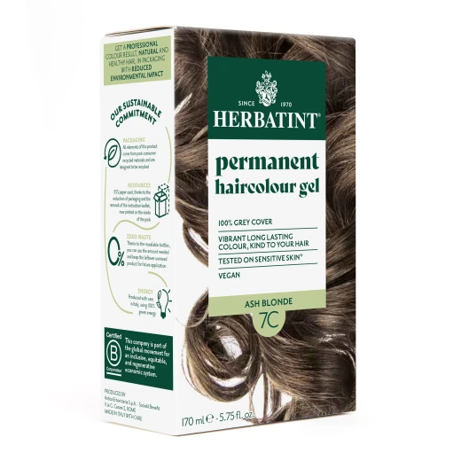 Herbatint Permanent Hair Colour Gel 7C Ash Blonde 170ml, Ammonia Free