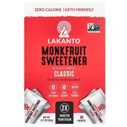 Lakanto Monk Fruit Sweetener Classic 30 Packets - Keto Friendly