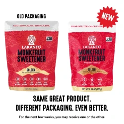 Lakanto Golden Monk Fruit Sweetener with Erythritol, Sugar Substitute, 8.29 Ounce