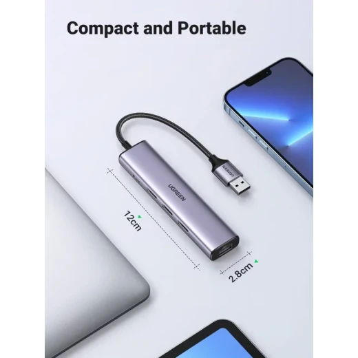 UGREEN USB-C Hub 4-in-1 Ethernet Adapter 3x USB 3.0 Ports Gigabit RJ45 Network for MacBook Pro/Air - Ugreen - Image 9