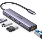 UGREEN USB-C Hub 4-in-1 Ethernet Adapter 3x USB 3.0 Ports Gigabit RJ45 Network for MacBook Pro/Air - Ugreen