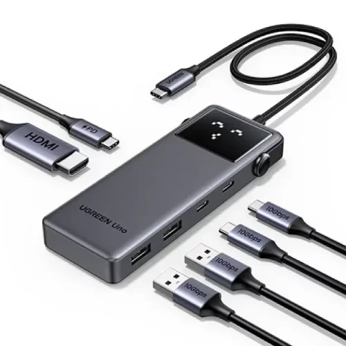 محول يو جرين CM888 6 في 1 USB-C، نقل بيانات 10 جيجابت في الثانية، HDMI 4K@60Hz، سبائك الألومنيوم محول يو جرين CM888 6 في 1 USB-C، نقل بيانات 10 جيجابت في الثانية، HDMI 4K@60Hz، سبائك الألومنيوم