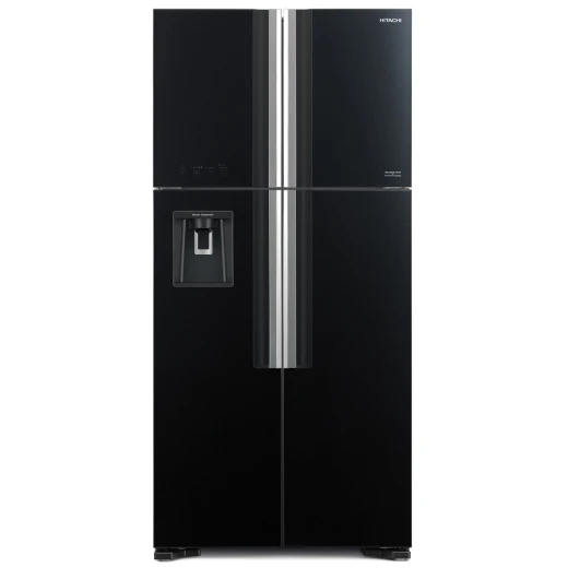 Hitachi R W800PJ7 Refrigerator 4 Door French Door Glass Black 540L Hitachi R W800PJ7 Refrigerator 4 Door French Door Glass Black 540L