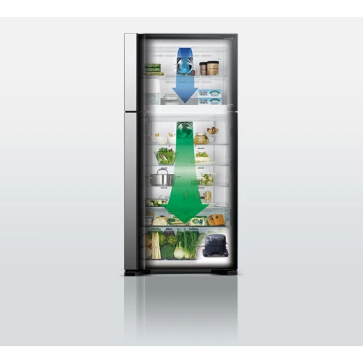 Hitachi R W800PJ7 Refrigerator 4 Door French Door Glass Black 540L - Hitachi - Image 4