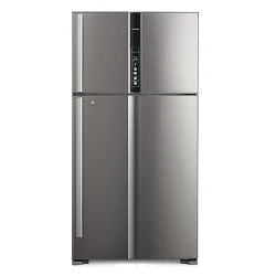 ثلاجة هيتاشي R-V860PJ1BSL ببابين ستانلس ستيل ارتفاع 1835 ملم