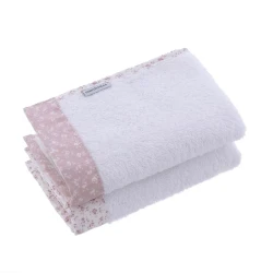 طقم منشفة أطفال كامبراس ليبرتي، قطعتين، ألياف TENCEL ناعمة، وردي 25x35x1 سم