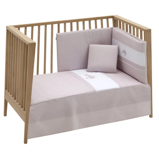 Cambrass Windsord 2-Piece Crib Bedding Set, Pink, 60x120 cm, Includes Quilt and Bumper