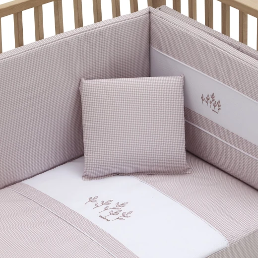 Cambrass Windsord 2-Piece Crib Bedding Set, Pink, 60x120 cm, Includes Quilt and Bumper - Cambrass - Image 2