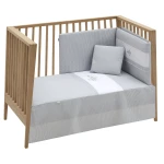 Cambrass Windsord 2-Piece Crib Bedding Set, Grey, 60x120 cm, Includes Quilt and Bumper - Cambrass