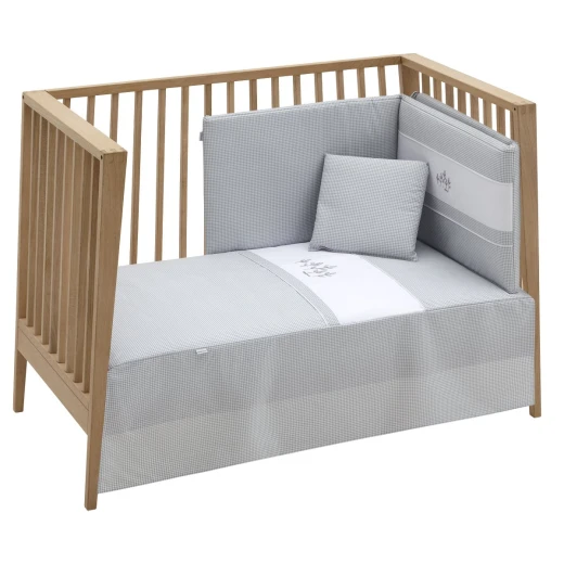 Cambrass Windsord 2-Piece Crib Bedding Set, Grey, 60x120 cm, Includes Quilt and Bumper