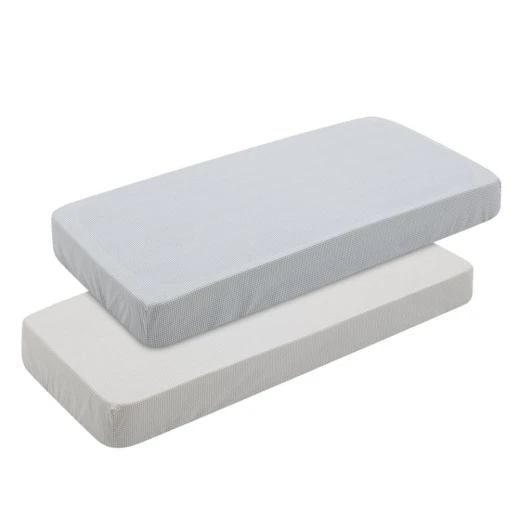 Cambrass Mini Windsord Crib Fitted Sheet Set of 2, 60x120x17 cm, Grey, Egyptian Cotton - Cambrass - Image 5
