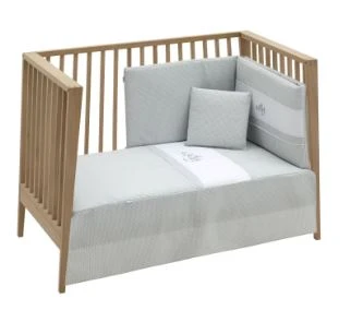 Cambrass Windsor Mint Mini Crib Comforter and Bumper Set for 60 cm Cribs: Soft and Breathable Nursery Bedding