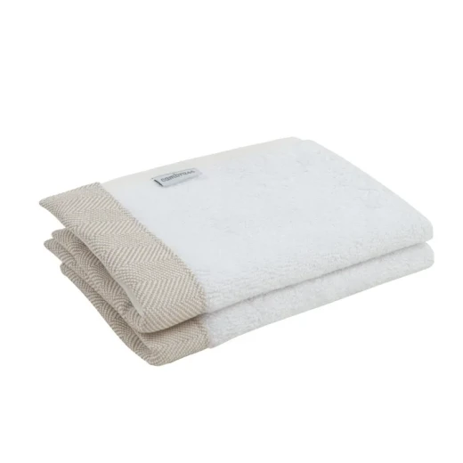 Cambrass Baby Linen Towel Set, Beige, 25x35 cm, Soft TENCEL Fiber, 2 Pack
