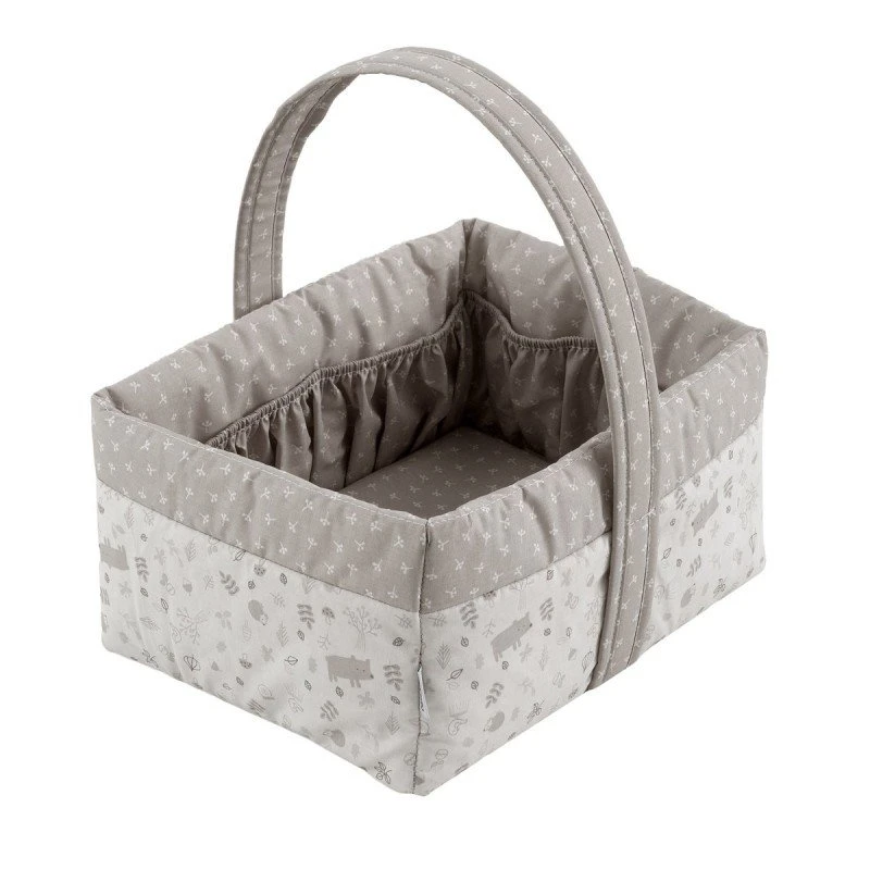 Cambrass Abete Beige Layette Basket 22.5x29x29 cm, Padded, for Baby Toiletry Items - Cambrass