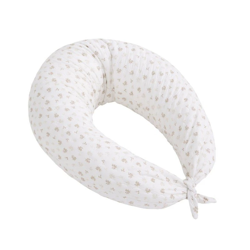 Cambrass Branch Beige Nursing Pillow Moon Shape 80x185x16 cm Provides Comfort and Support for Breastfeeding Mothers and Babies - Cambrass