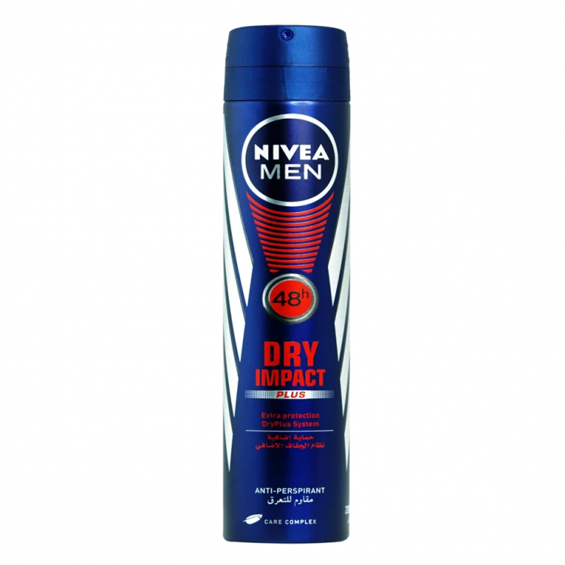 Nivea Men Extra Dry System Body Spray 200ml - 72H Sweat & Odor Protection, Long-Lasting Freshness, Quick-Dry, Gentle on Skin - Nivea