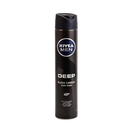 Nivea Men Deep Black Deodorant Spray 200ml - 48H Protection, Long-Lasting Freshness, Anti-Perspirant for Confident Feel Nivea Men Deep Black Deodorant Spray 200ml - 48H Protection, Long-Lasting Freshness, Anti-Perspirant for Confident Feel