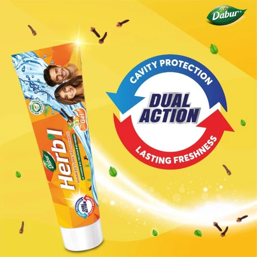 Dabur Herbal Clove Gel Toothpaste with Brush - 150g - Dabur - Image 5