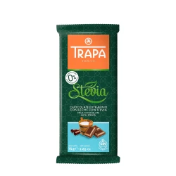 Trapa Stevia Milk Chocolate Bar 75g | Gluten-Free | No Added Sugar | Smooth Creamy Texture | Sweetened with Natural Stevia | Perfect Guilt-Free Treat