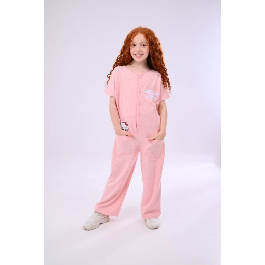Zaitoon Hello Kitty Jumpsuit for Girls - Soft Cotton, 3 Years Old Zaitoon Hello Kitty Jumpsuit for Girls - Soft Cotton, 3 Years Old