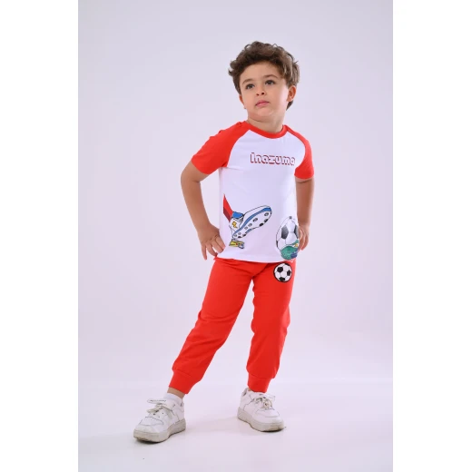 طقم بيجاما أبطال الكرة - أبيض وأحمر - 4 سنوات من زيتون - زيتون - Image 2