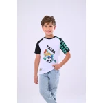 Zaitoon Captain Tsubasa Soccer T-Shirt: White & Black, 2 Years Old - Zaitoon