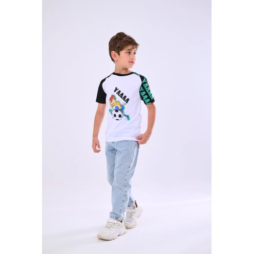 Zaitoon Captain Tsubasa Soccer T-Shirt - White & Black - 6 Years Old - Zaitoon - Image 3